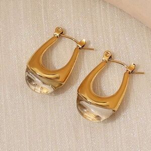clear crystal hoop earrings H145